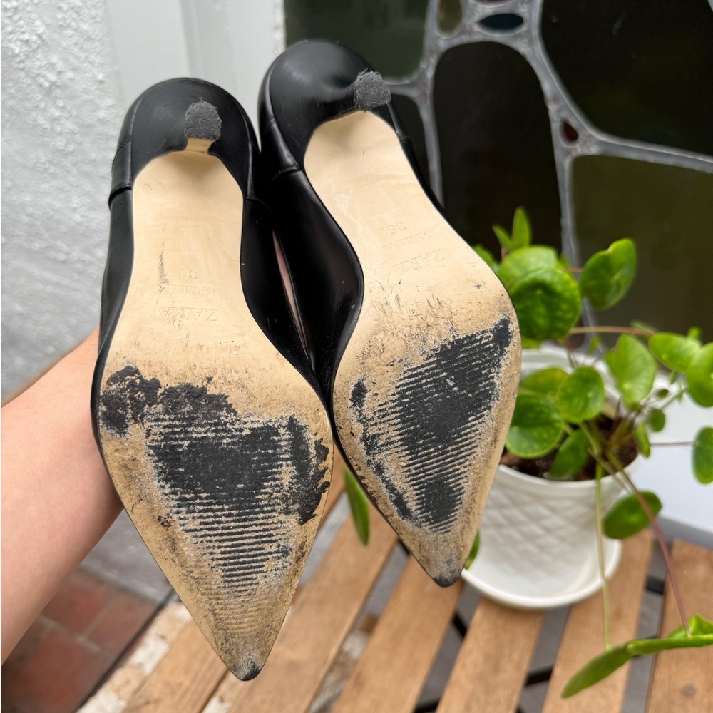 Zara classic black leather high heels EUR 36 - Picture 7 of 7